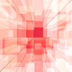 Image showing Bright Glowing Pink Glass Background With Artistic Cubes Or Squa