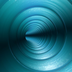 Image showing Turquoise Vortex Abstract Background With Twirling Twisting Spir