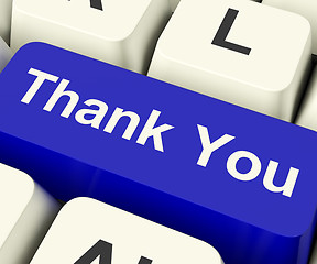 Image showing Thank You Computer Key As Online Thanks Message