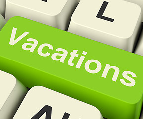 Image showing Vacations Computer Key For Booking And Finding Holidays Online