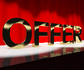 Image showing Offer Word On Stage Meaning Discount Show Or Shows