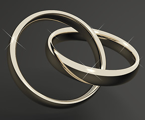 Image showing Silver Or White Gold Rings Representing Love Valentines And Roma