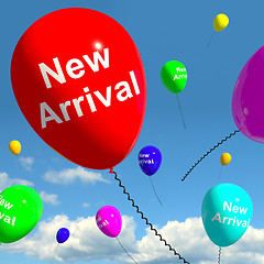 Image showing New Arrival Balloons In The Sky Showing Latest Product Online Or