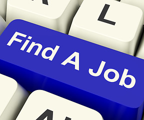 Image showing Find A Job Computer Key Showing Work And Careers Search Online