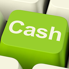 Image showing Cash Computer Key As Symbol For Currency And Finance