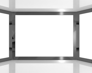 Image showing Big TV Monitors With White Blank Copyspace Or Copy Space