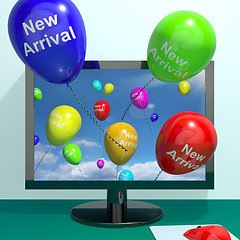 Image showing New Arrival Balloons From Computer Showing Latest Product Online