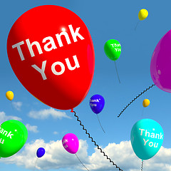 Image showing Thank You Balloons In The Sky As Online Thanks Message