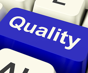 Image showing Quality Key Representing Excellent Service Or Products