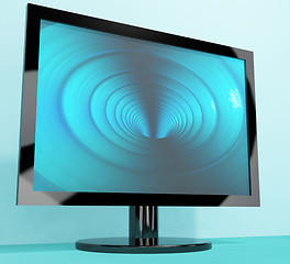 Image showing TV Monitor With Blue Vortex Picture Representing High Definition