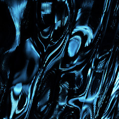 Image showing Shiny Blue Foil Background Reflective Bumpy And Crinkled 