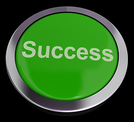 Image showing Success Button In Green Showing Achievement And Determination