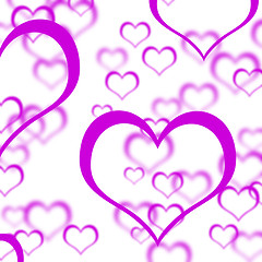 Image showing Mauve Hearts Background Showing Love Romance And Valentines