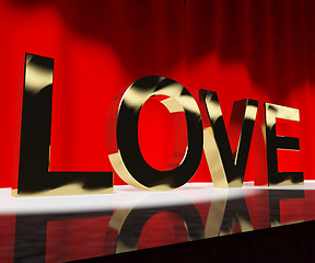 Image showing Love Word Showing Heart And Romance For Valentines Or Love Actin