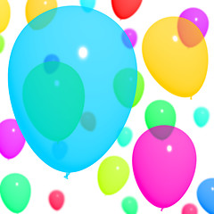 Image showing Multicolored Balloons Background For Birthday Or Anniversary