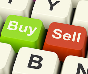 Image showing Buy And Sell Keys Representing Business Trade Or Stocks Online