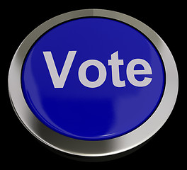 Image showing Vote Button In Blue Showing Options Or Choices