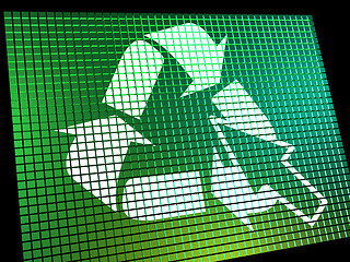 Image showing Recycle Icon Computer Screen Shows Recycling And Eco Friendly