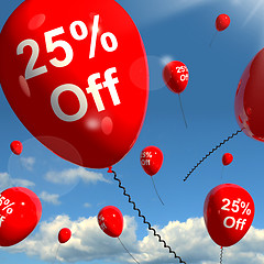 Image showing Balloon With 25% Off Showing Sale Discount Of Twenty Five Percen