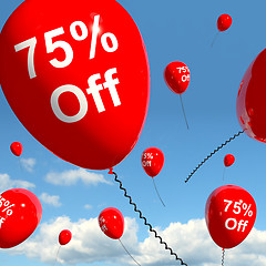 Image showing Balloon With 75% Off Showing Sale Discount Of Seventy Five Perce