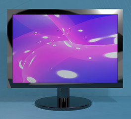 Image showing TV Monitor On Stand Representing High Definition Television Or H