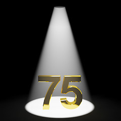 Image showing Gold 75th Or Seventy Five 3d Number Representing Anniversary Or 