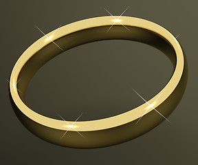 Image showing Gold Ring Representing Love Valentines And Romance