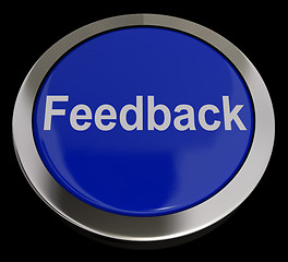 Image showing Feedback Button In Blue Showing Opinions And Surveys