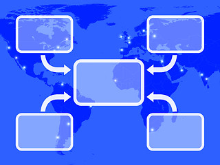 Image showing Blue Diagram With Four Arrows And Blank Copyspace Showing Proces