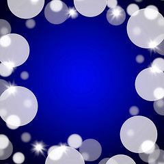 Image showing Blue Bokeh Background With Blank Copy Space And Full Border