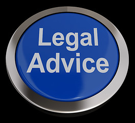 Image showing Legal Advice Button In Blue Showing Attorney Guidance