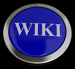 Image showing Wiki Button For Online Information Or Encyclopedia