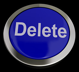 Image showing Delete Button In Blue To Erase Trash