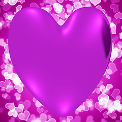 Image showing Heart With Mauve Hearts Background Showing Loving And Romance