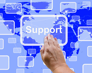 Image showing Support Button On Map Showing Help And Assistance