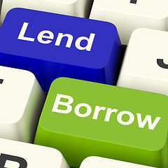 Image showing Lend And Borrow Keys Showing Borrowing Or Lending On The Interne