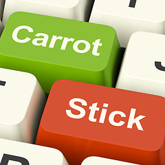 Image showing Carrot Or Stick Keys Showing Motivation By Incentive Or Pressure