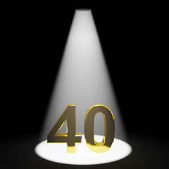 Image showing Gold 40 Or Forty 3d Number Closeup Representing Anniversary Or B