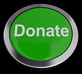 Image showing Donate Button In Green Showing Charity And Fundraising