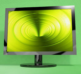 Image showing TV Monitor With Vortex Picture Representing High Definition Tele