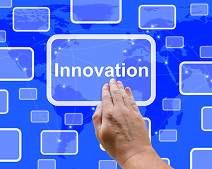 Image showing Innovation Button Being Pressed Showing Creativity Or Vision