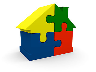 Image showing Colorful puzzle house