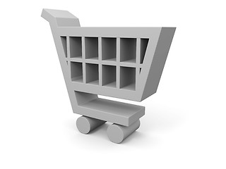 Image showing 3D illustration of shopping cart