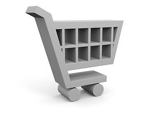 Image showing 3D illustration of shopping trolley