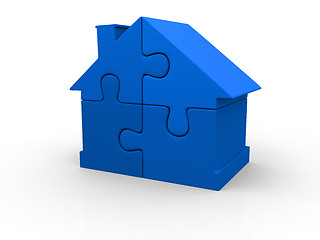 Image showing Blue puzzle house