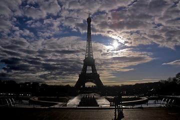 Image showing Backlit Eiffel Tower