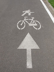 Image showing Bike lane sign