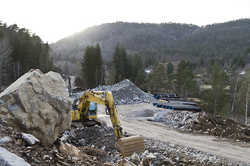 Image showing road construction in rural landscape