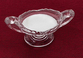 Image showing Cut glass bowl full of table salt