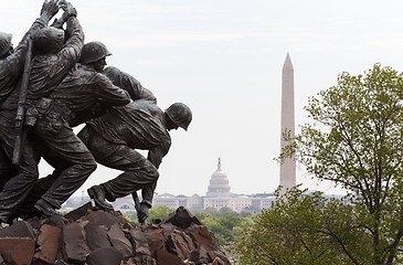 Image showing Detail of Iwo Jima Memorial in Washington DC